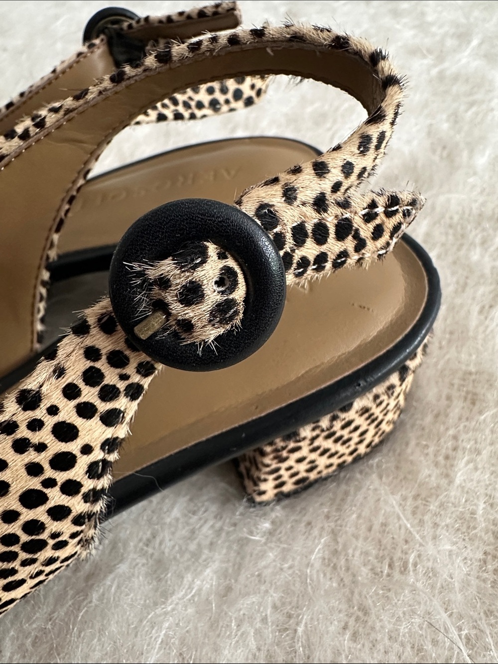 Aerosoles Grand Central Cheetah Print Calf Hair Slingback Heels Size 8 - Picture 3 of 8